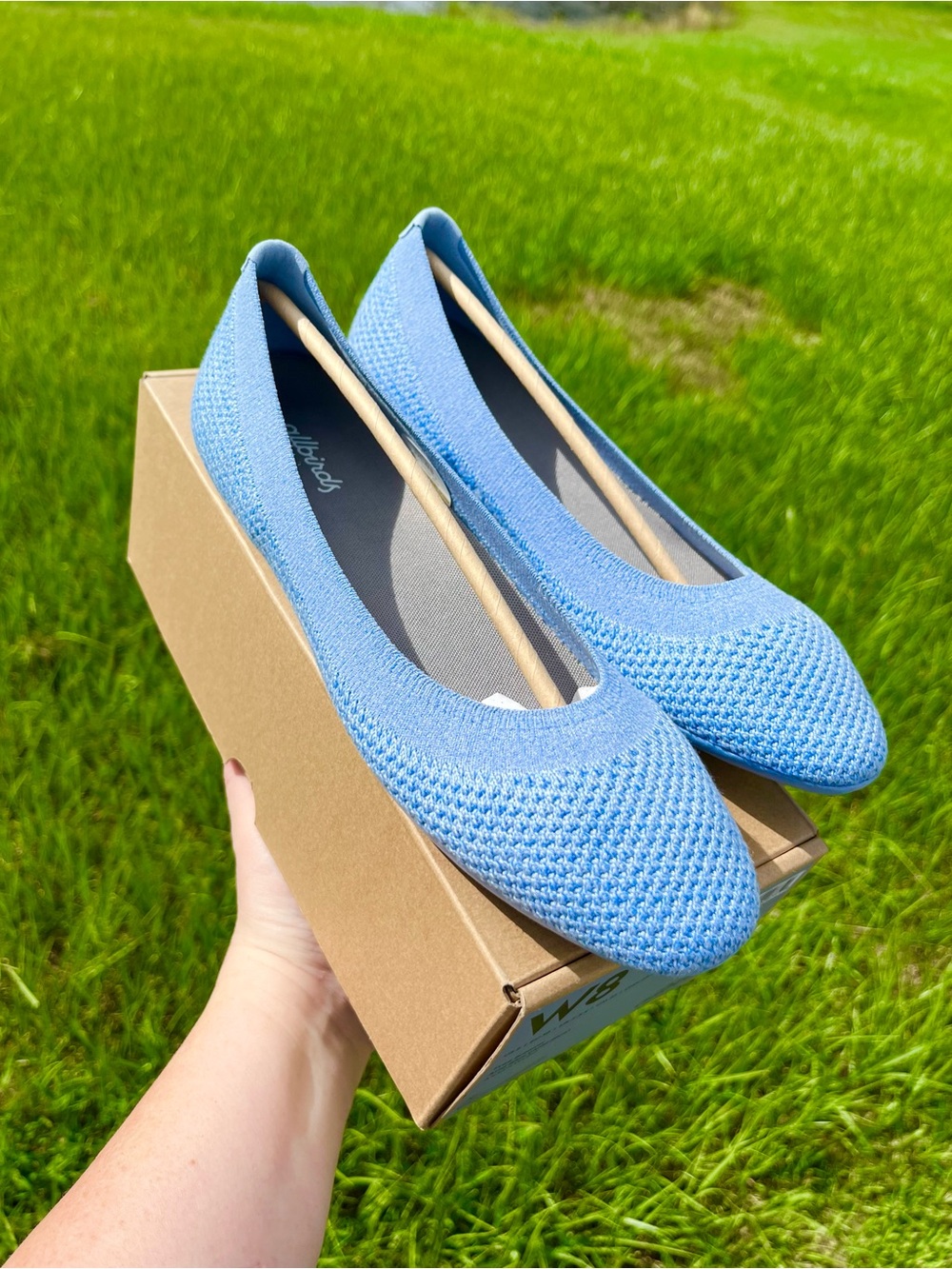 NWT allbirds Arid Blue Knit Ballet Flats - Women's Slip-On Loafers Size 8